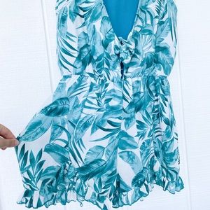 SOLD💦DEE ELLE TROPICAL Blue Romper Dee Elle